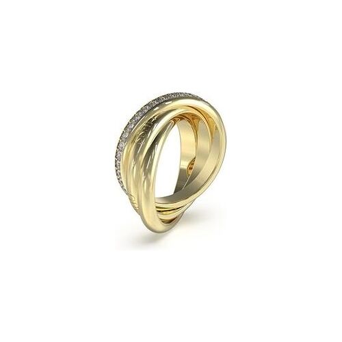 Goldener Ring mit Diamanten, elegant ineinander verschlungen.