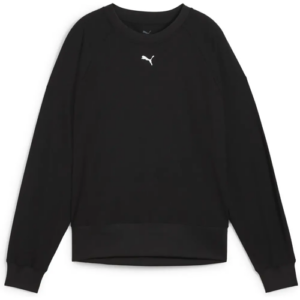 Schwarzer Pullover mit Logo in der Mitte, langärmliges Design.
