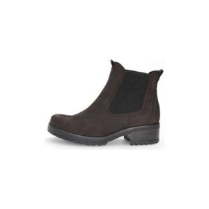 Schwarzer Chelsea-Boot aus Leder mit elastischen Seiteneinsätzen und robuster Sohle.