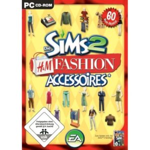 Sims 2 H&M Fashion Accessoires PC-Spielverpackung mit Modeabbildungen und Grafiken.