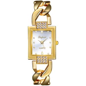 GOALMART Armbanduhr Damen Analog Quarz Edelstahl Armband mit Diamanten Gold Silber Casual Business Fashion Uhr Damen Accessoires Geburtstag Jahrestag Weihnachten